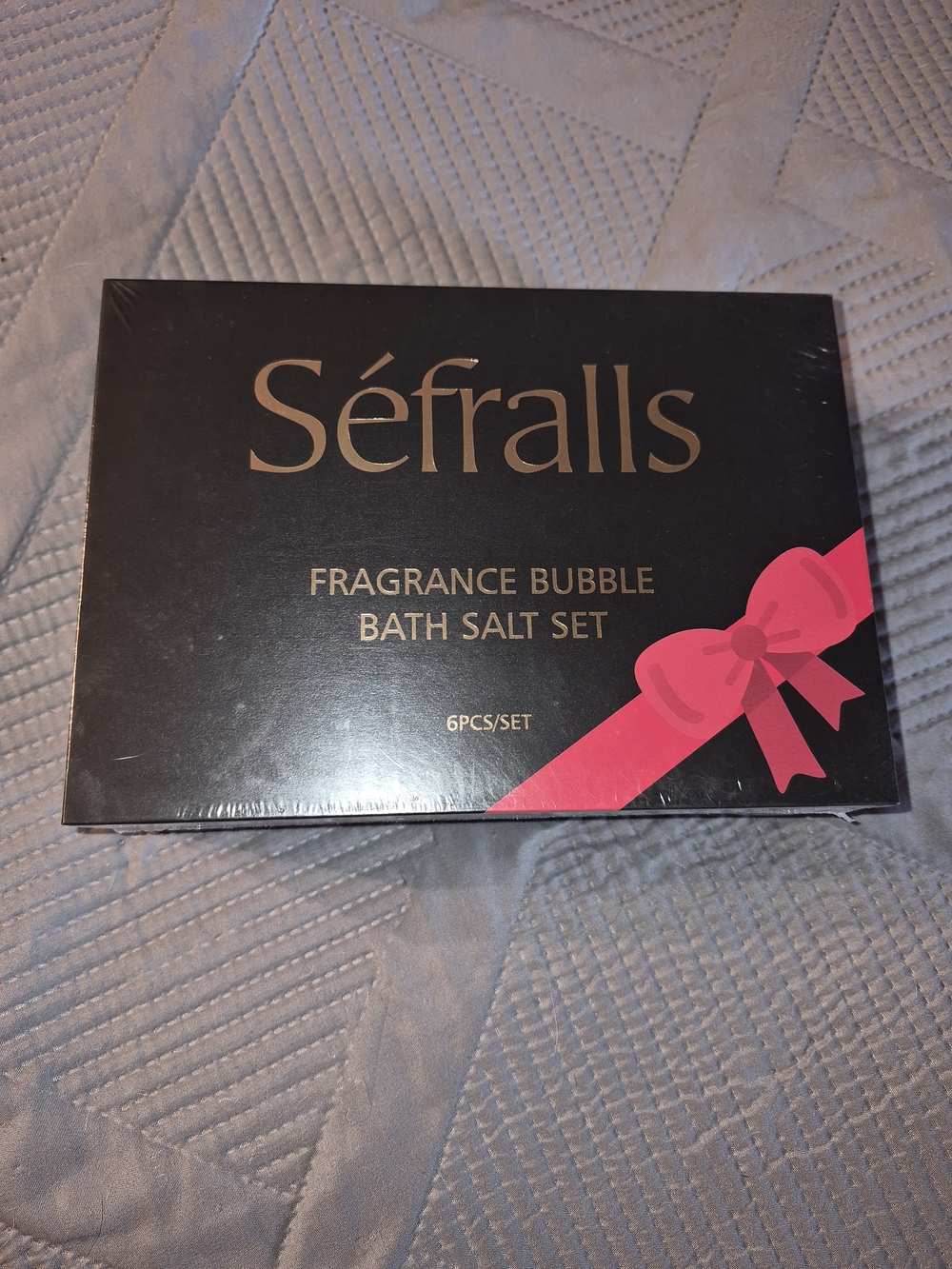Fragrance Bubble Bath Salt Set - Black & Pink